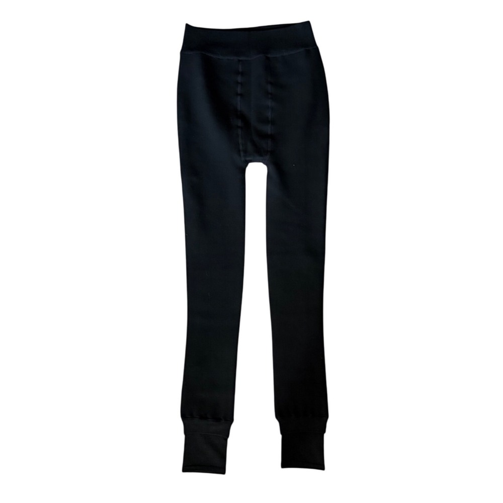 Black Fleece Lined Leggings Thermal Cozy Winter Warm Stretchy ONE SIZE